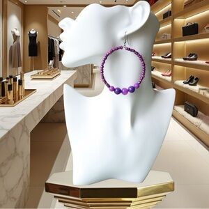 Vibrant Purple Earrings with Bold Design